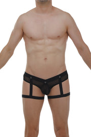 Jockthong Garter Net Black w/ Ring