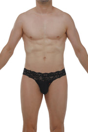 Thong Plessis Lace Black