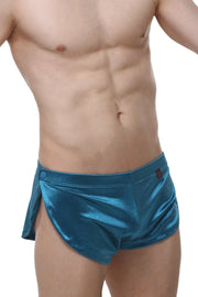 Shorts Snap Satin Teal