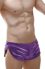 Short Snap Satin Purple